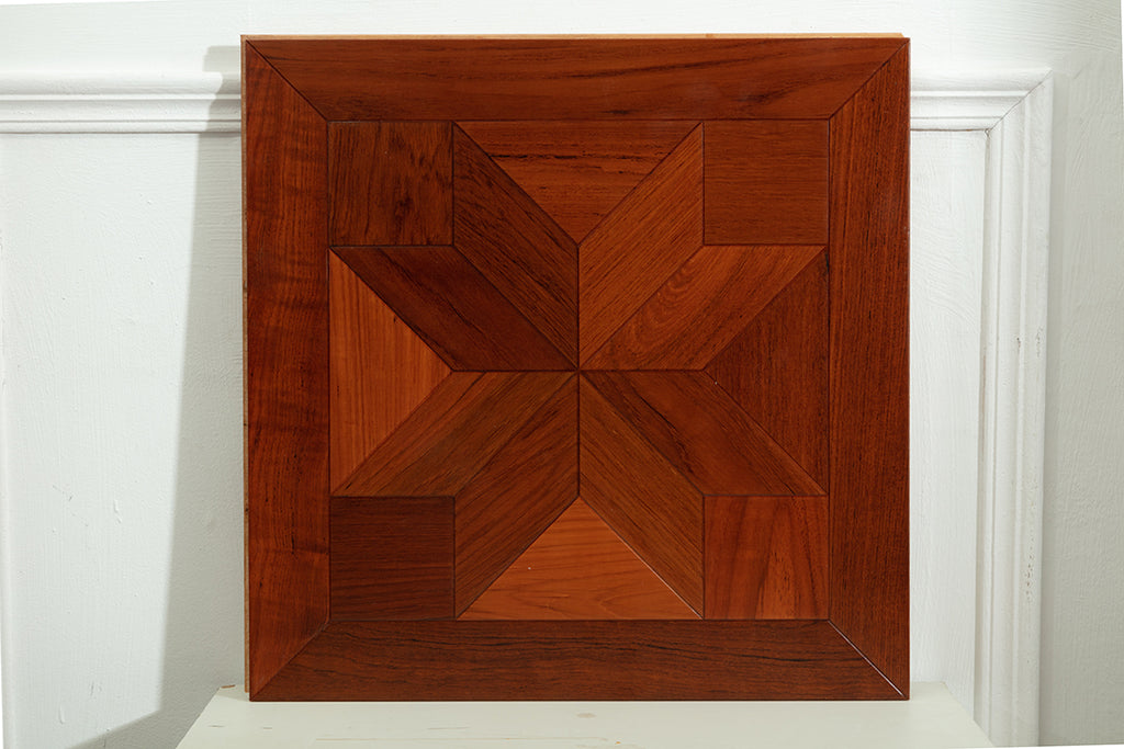 9110  Premium Teak Three-Dimensional Geometric Parquet Timeless Retro Luxury Art Wood Flooring |  Marquetry Art Parquet Series