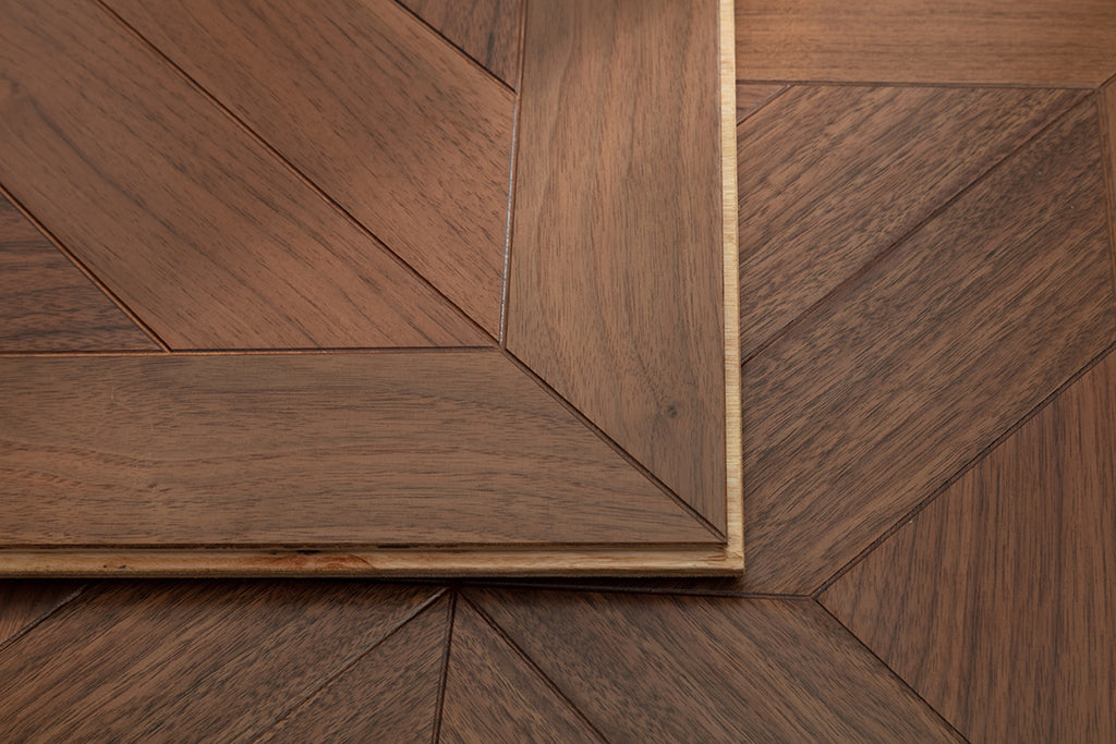 9150 Premium Black Walnut Starburst Geometric Parquet Timeless Mid-Century Luxury Art Wood Flooring |  Marquetry Art Parquet Series