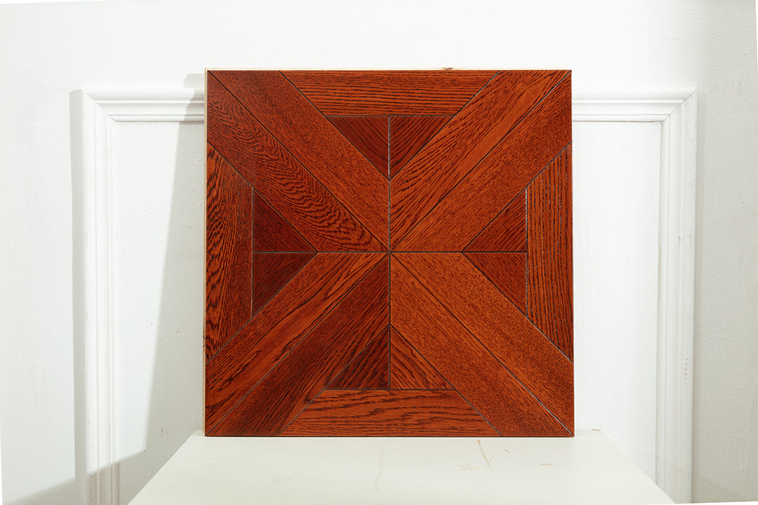 9121 Warm Russet Oak Starburst Parquet Timeless Retro Classic Art Wood Flooring | Marquetry Art Parquet Series