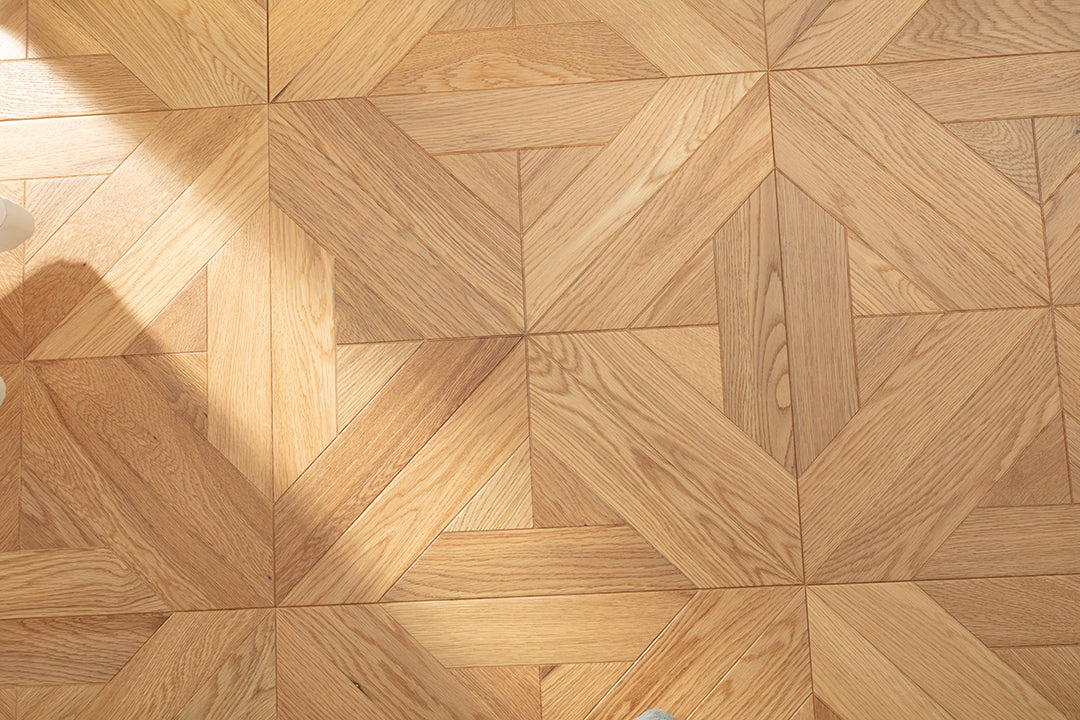 9151 Natural Light Oak Star Geometric Parquet Scandi Organic Modern Art Wood Flooring | Marquetry Art Parquet Series