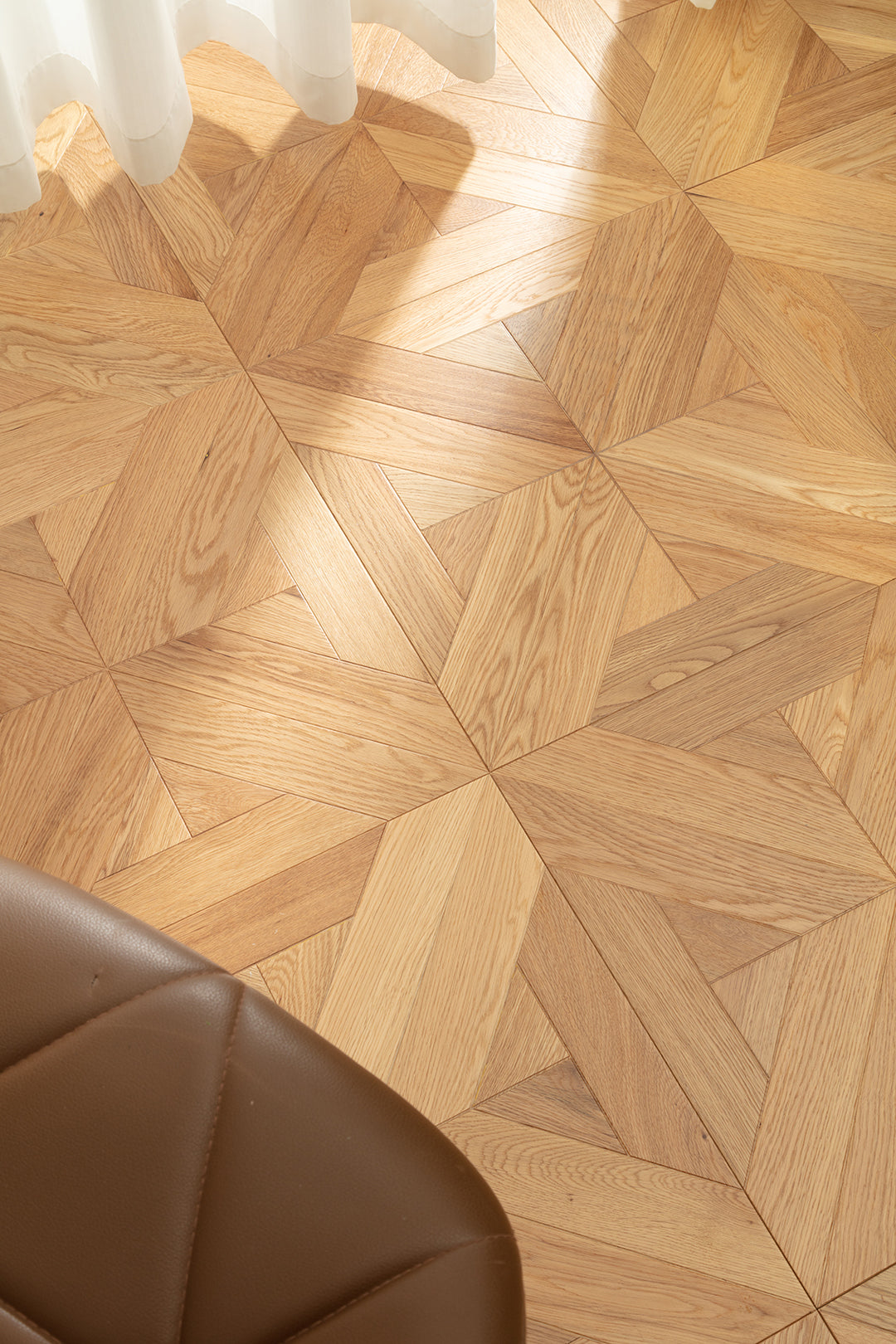 9151 Natural Light Oak Star Geometric Parquet Scandi Organic Modern Art Wood Flooring | Marquetry Art Parquet Series