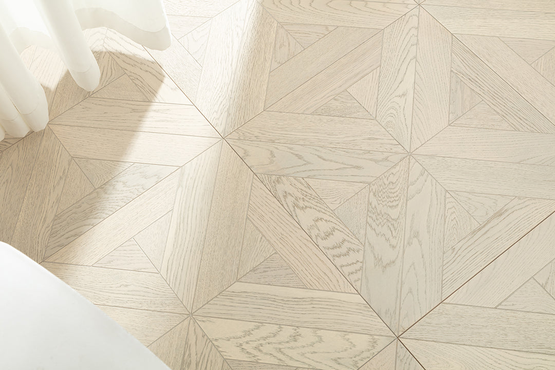 9152 Art Parquet Fire-Retardant Full Birch Multi-layer Core Solid Wood Oak Veneer Skid-resistant T&G Joint Engineered Flooring