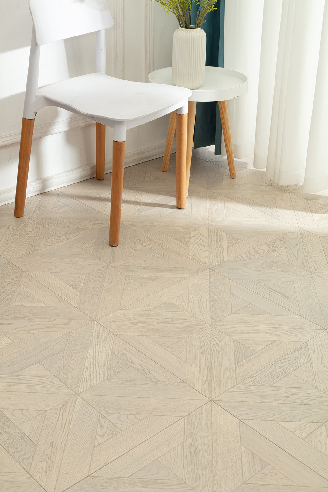9152 Art Parquet Fire-Retardant Full Birch Multi-layer Core Solid Wood Oak Veneer Skid-resistant T&G Joint Engineered Flooring