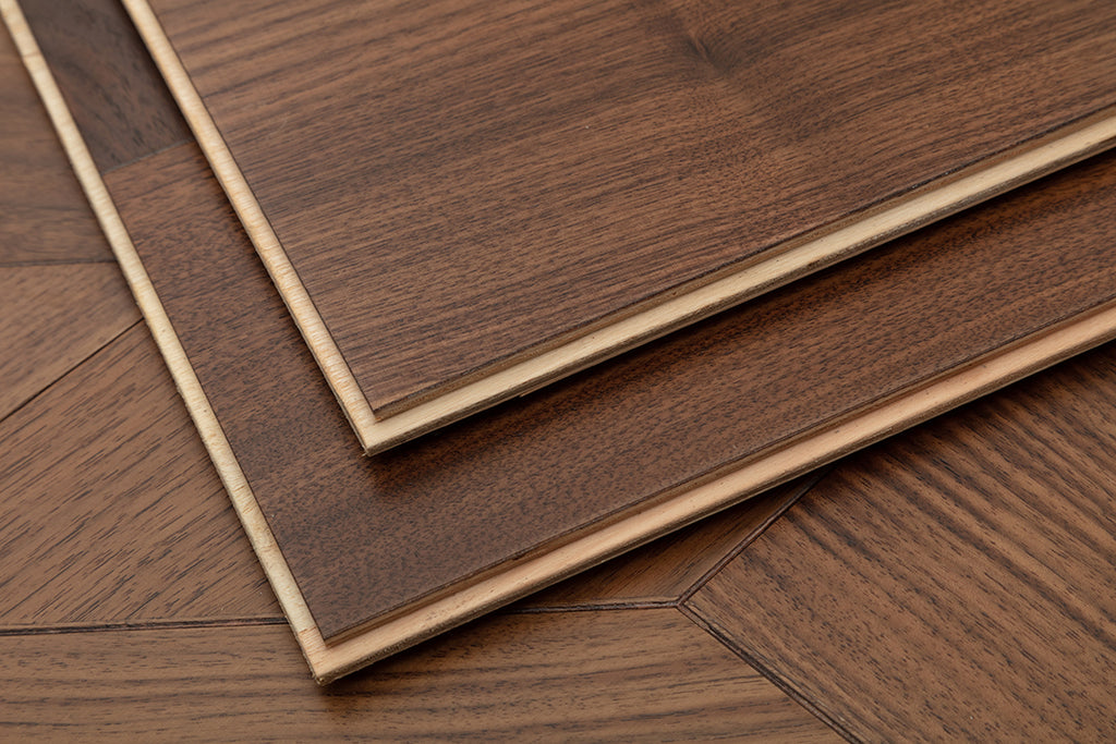 9155 Black Walnut Z‑Offset Geometric Parquet Flooring | Hand‑PU Finish Marquetry Art Parquet Series
