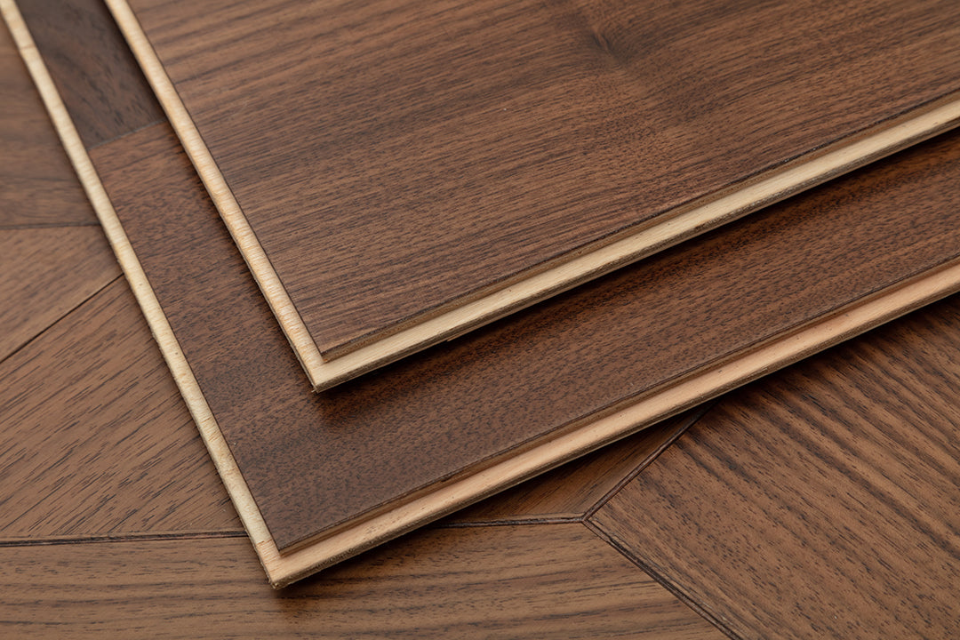 9155 Black Walnut Z‑Offset Geometric Parquet Flooring | Hand‑PU Finish Marquetry Art Parquet Series