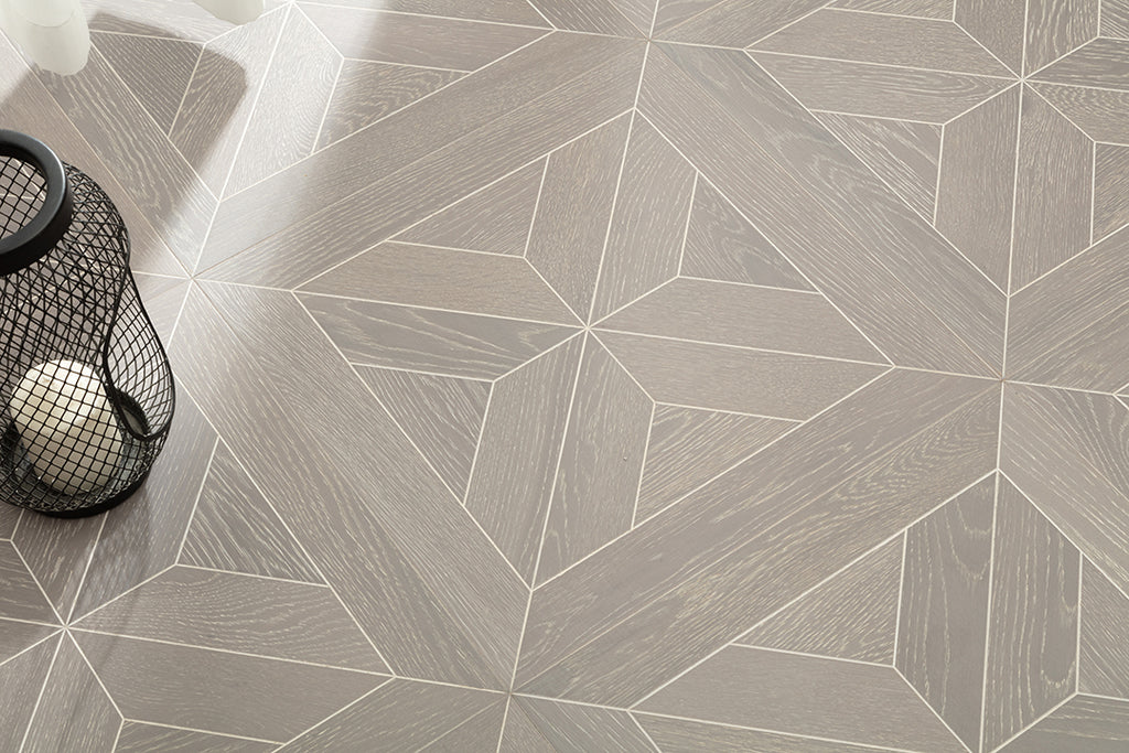 9157 Oak Star‑Burst Geometric Parquet Flooring | Hand‑PU Finish Marquetry Art Parquet Series
