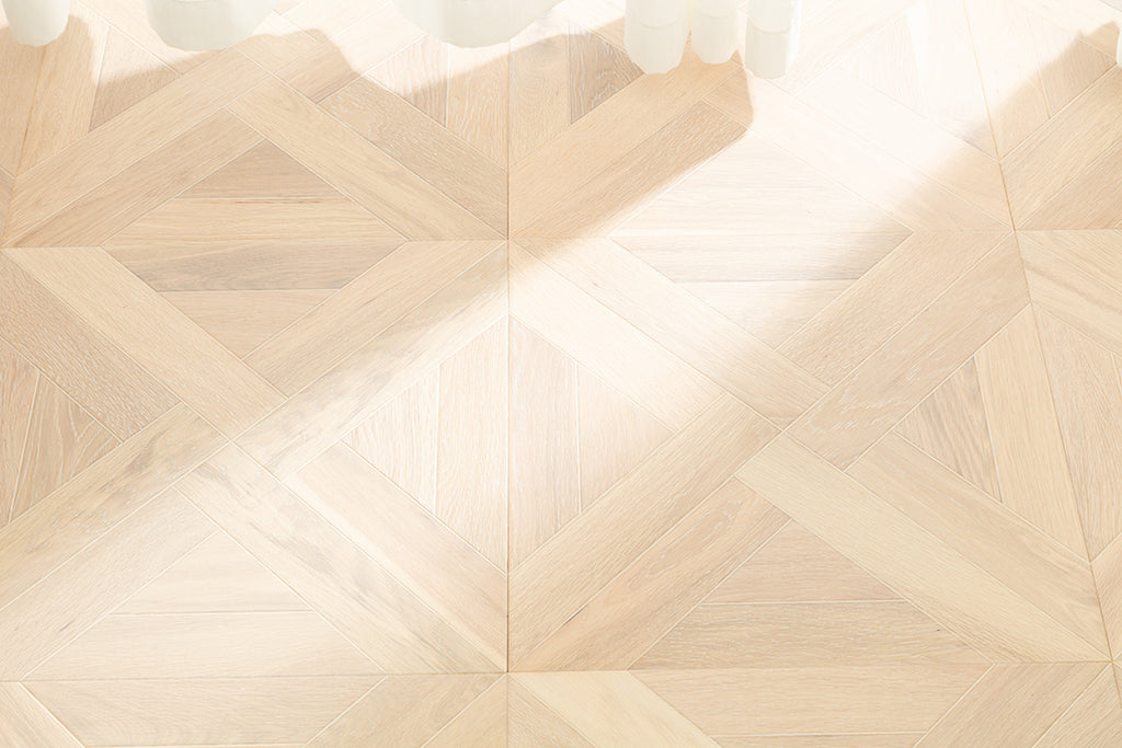 9160 Oak Interlaced Cross‑Geometric Parquet Flooring | Hand‑PU Finish Marquetry Art Parquet Series