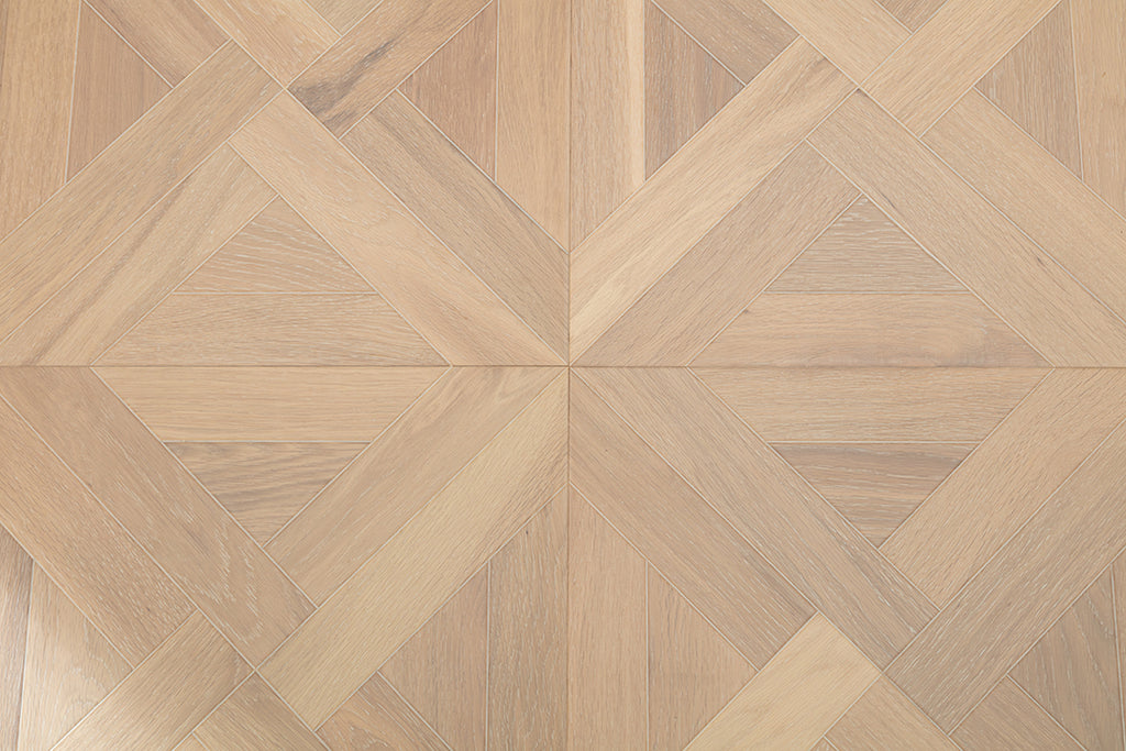 9160 Oak Interlaced Cross‑Geometric Parquet Flooring | Hand‑PU Finish Marquetry Art Parquet Series