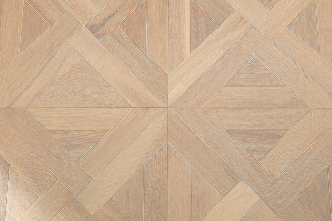 9160 Oak Interlaced Cross‑Geometric Parquet Flooring | Hand‑PU Finish Marquetry Art Parquet Series