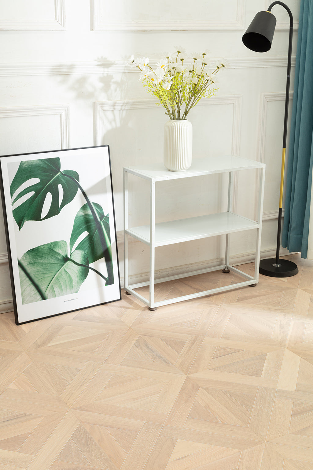 9160 Oak Interlaced Cross‑Geometric Parquet Flooring | Hand‑PU Finish Marquetry Art Parquet Series
