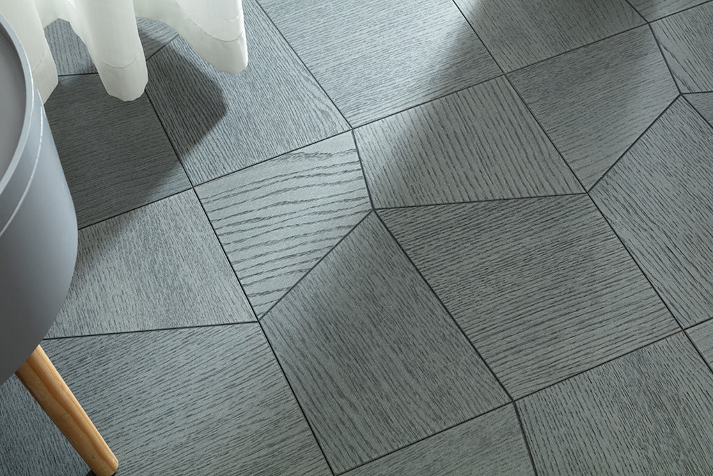 9161  Oak Irregular Facet Geometric Parquet Flooring | Hand‑PU Finish Marquetry Art Parquet Series