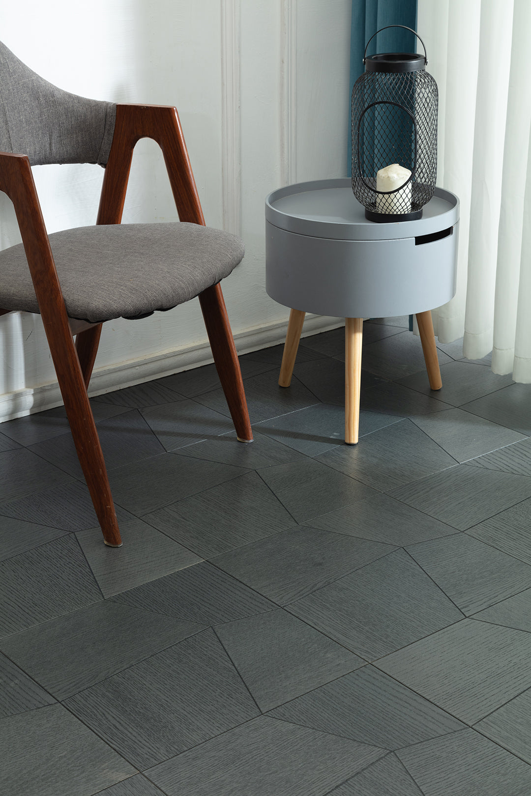 9161  Oak Irregular Facet Geometric Parquet Flooring | Hand‑PU Finish Marquetry Art Parquet Series