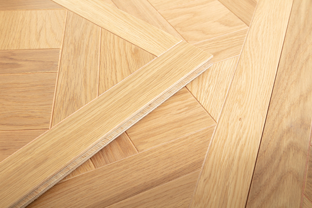 9180 Oak Woven Basket‑Weave Framed Parquet Flooring | Hand‑PU Finish Marquetry Art Parquet Series