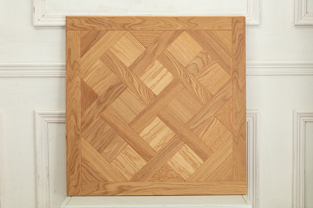 9180 Oak Woven Basket‑Weave Framed Parquet Flooring | Hand‑PU Finish Marquetry Art Parquet Series