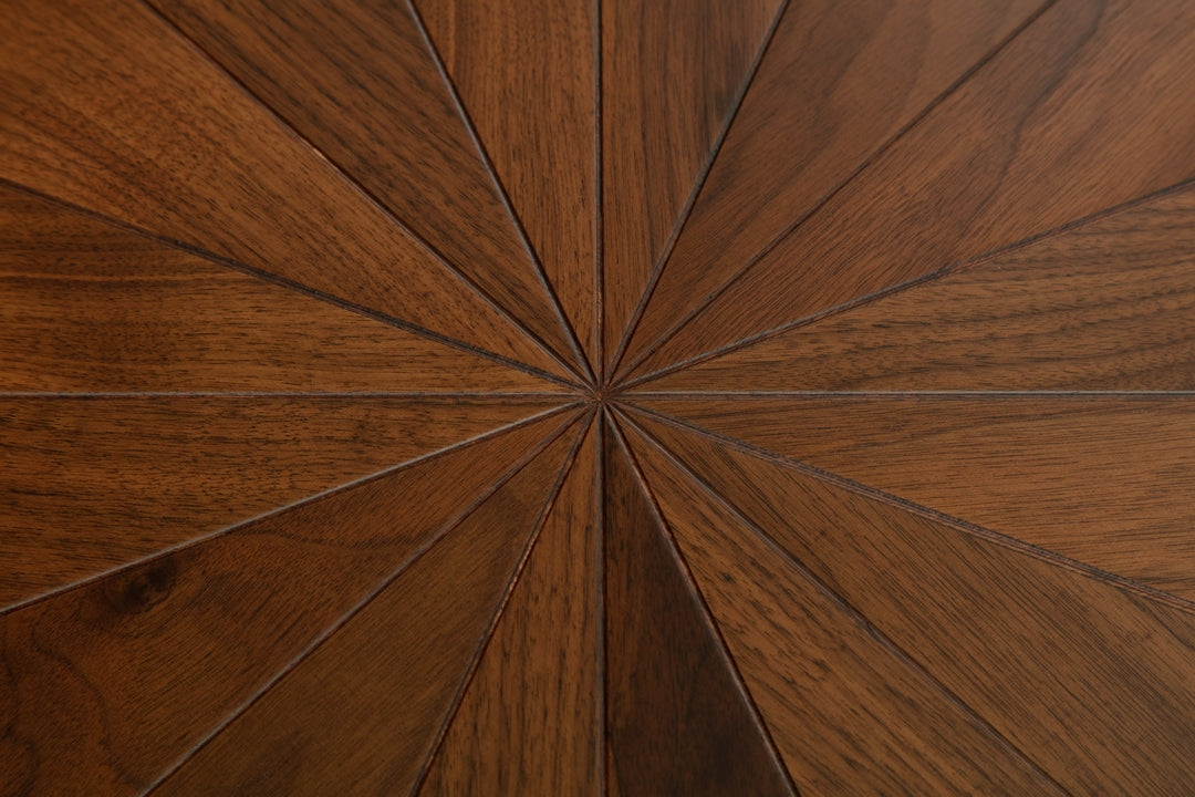 9187 Burst‑Star Parquet Flooring | Oak & Black Walnut Hand‑PU Finish Marquetry Art Parquet Series
