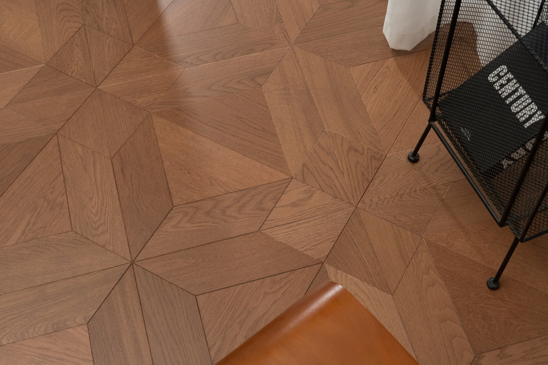 9192 X‑Star Oak Parquet Flooring | Hand‑PU Finish Marquetry Art Parquet Series