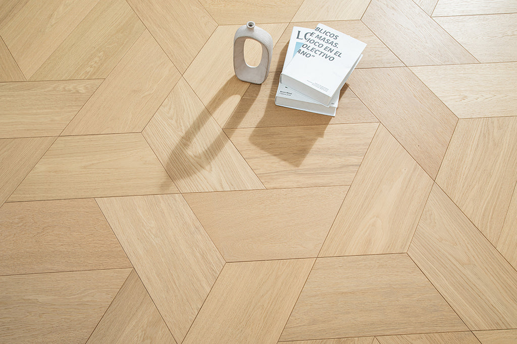 YXPX03 Trapezoid Contour Art Parquet Full Birch Multi-layer Core Solid Wood Oak Veneer Flush Joint Engineered Flooring