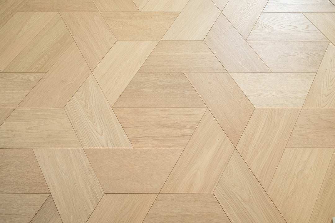 YXPX03 Trapezoid Contour Art Parquet Full Birch Multi-layer Core Solid Wood Oak Veneer Flush Joint Engineered Flooring