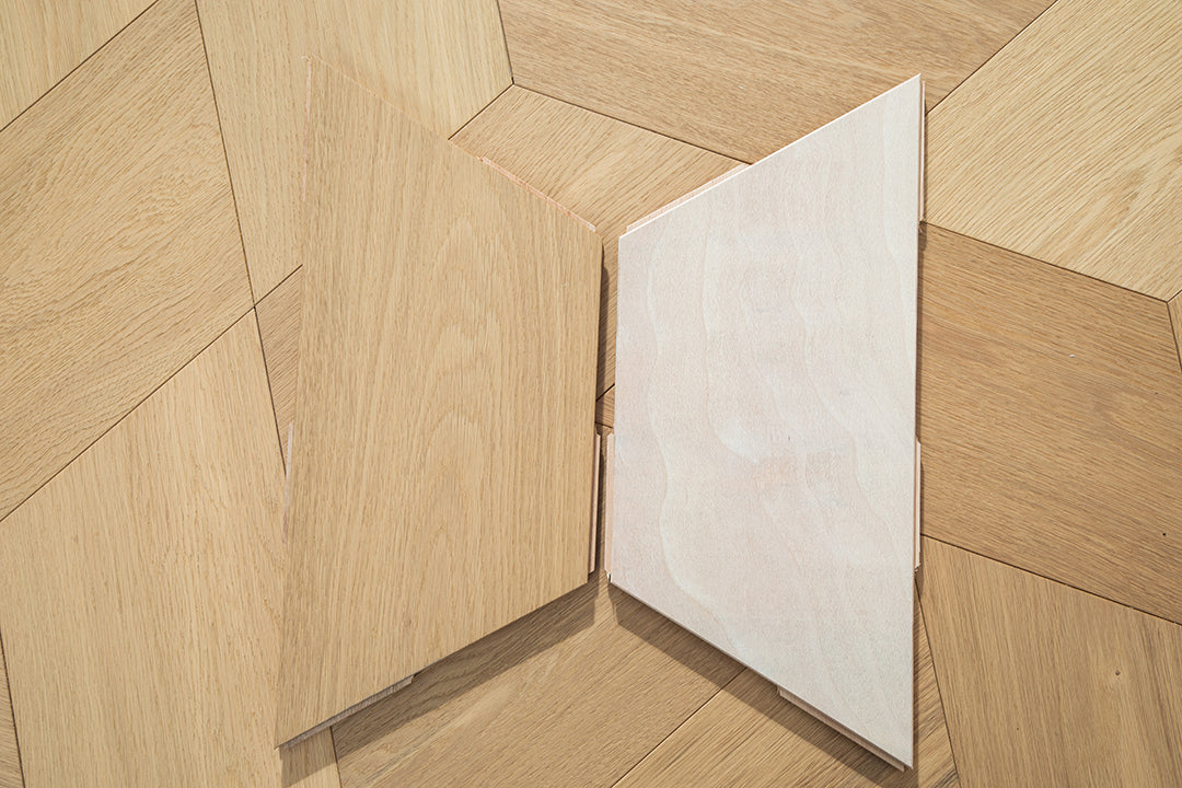 YXPX03 Trapezoid Contour Art Parquet Full Birch Multi-layer Core Solid Wood Oak Veneer Flush Joint Engineered Flooring