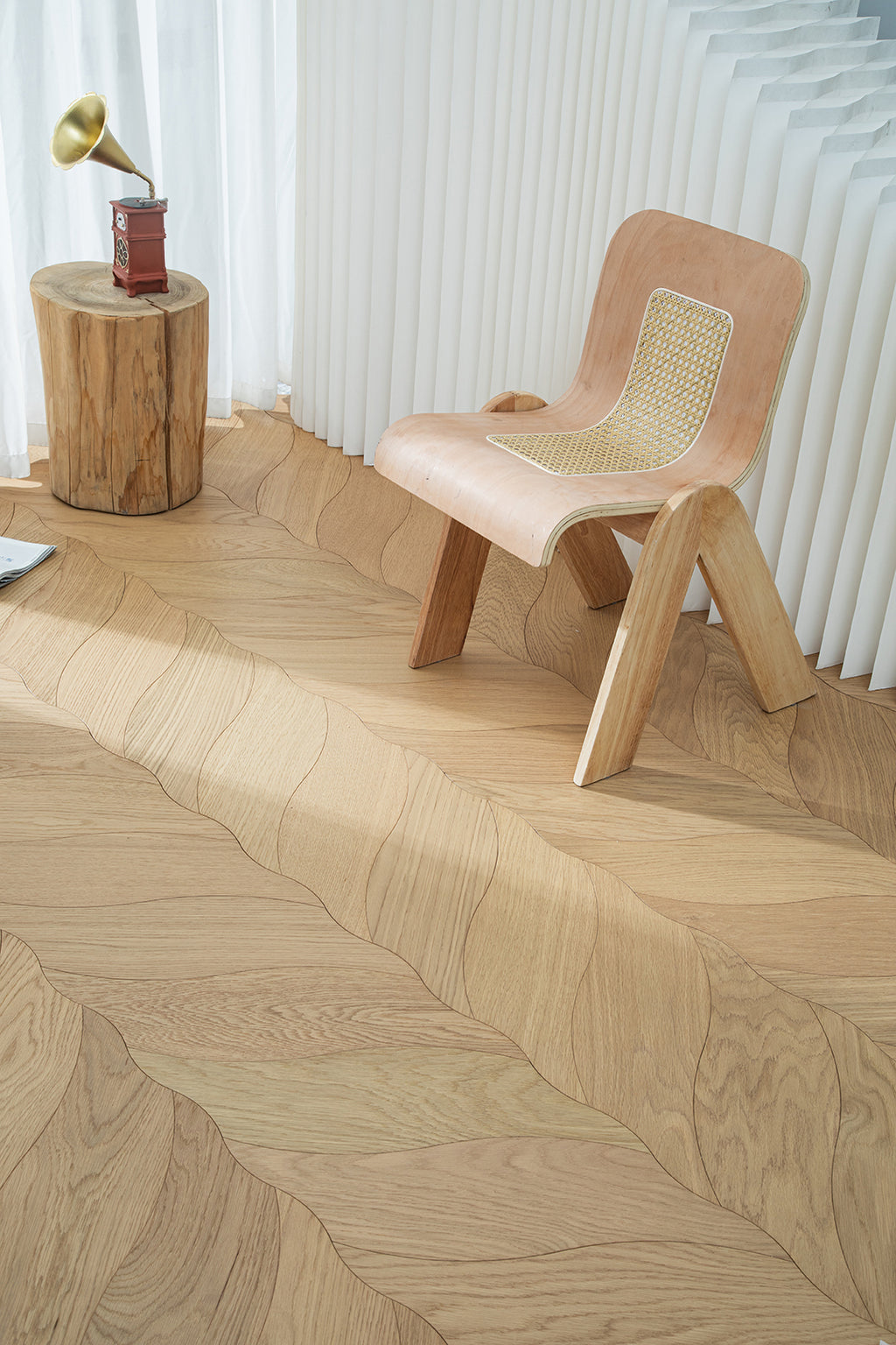 YXPX05 Petal  Contour Art Parquet Full Birch Multi-layer Core Solid Wood Oak Veneer Flush Joint Engineered Flooring