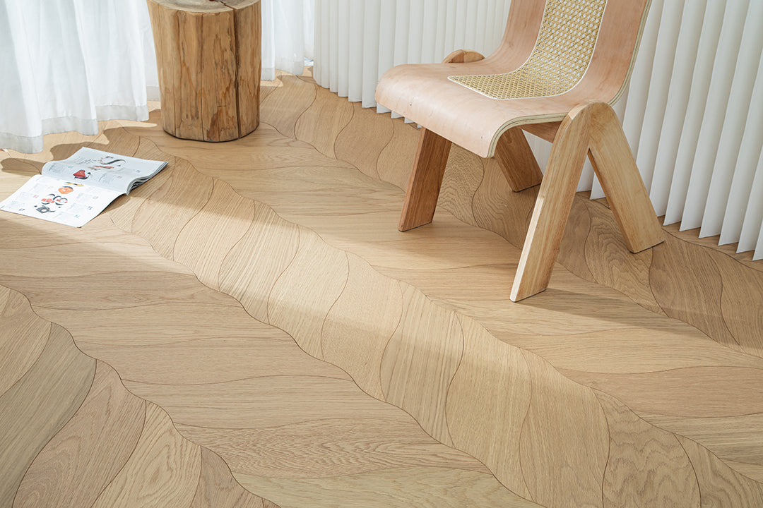 YXPX05 Petal  Contour Art Parquet Full Birch Multi-layer Core Solid Wood Oak Veneer Flush Joint Engineered Flooring