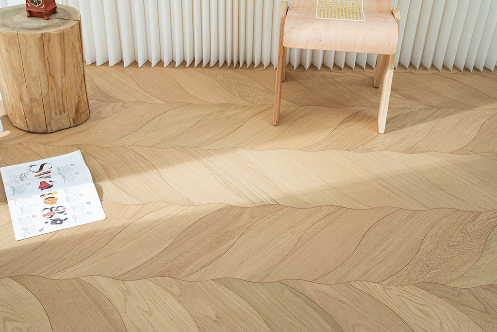 YXPX05 Petal  Contour Art Parquet Full Birch Multi-layer Core Solid Wood Oak Veneer Flush Joint Engineered Flooring