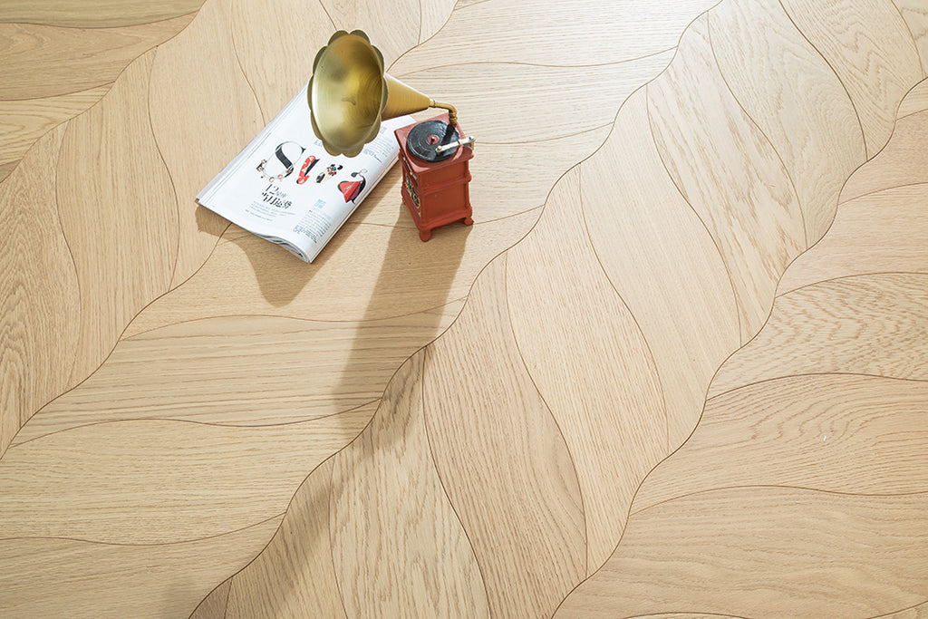 YXPX05 Petal  Contour Art Parquet Full Birch Multi-layer Core Solid Wood Oak Veneer Flush Joint Engineered Flooring