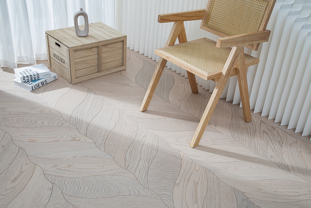 YXPX04 Petal Contour Art Parquet Full Birch Multi-layer Core Solid Wood Oak Veneer Flush Joint Engineered Flooring