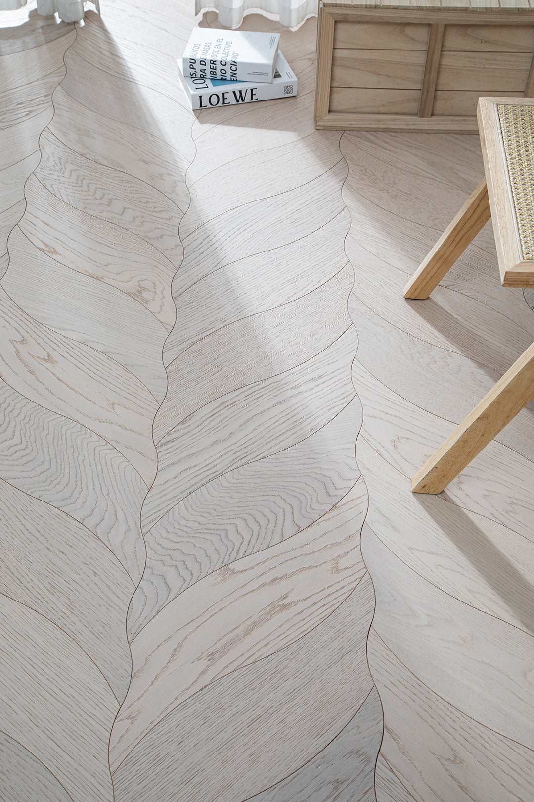 YXPX04 Petal Contour Art Parquet Full Birch Multi-layer Core Solid Wood Oak Veneer Flush Joint Engineered Flooring