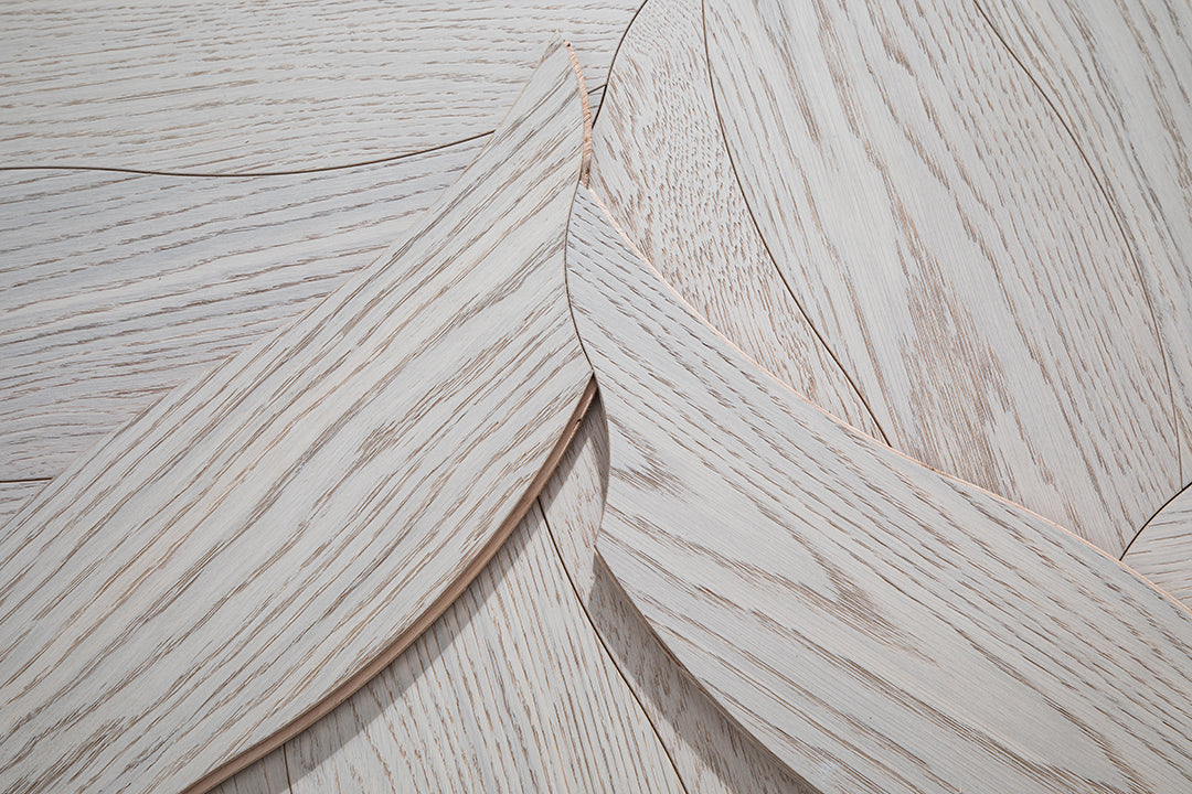 YXPX04 Petal Contour Art Parquet Full Birch Multi-layer Core Solid Wood Oak Veneer Flush Joint Engineered Flooring