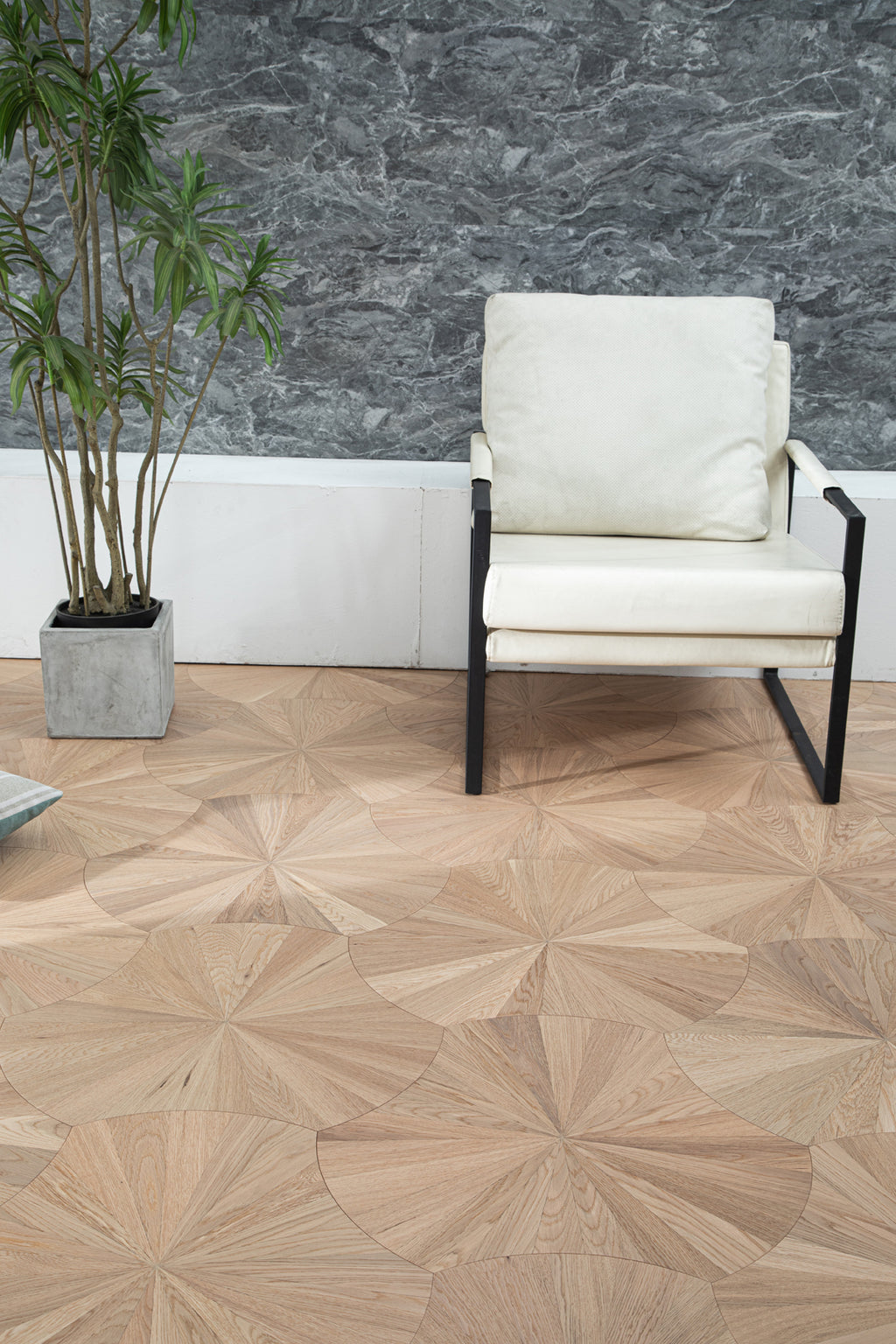 YXPX601 Oak Sunburst Radial Organic Parquet Flooring | Lotus Leaf Series