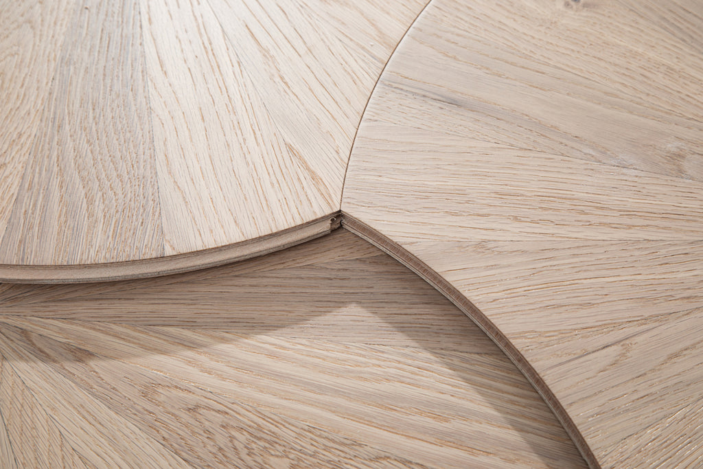 YXPX601 Oak Sunburst Radial Organic Parquet Flooring | Lotus Leaf Series