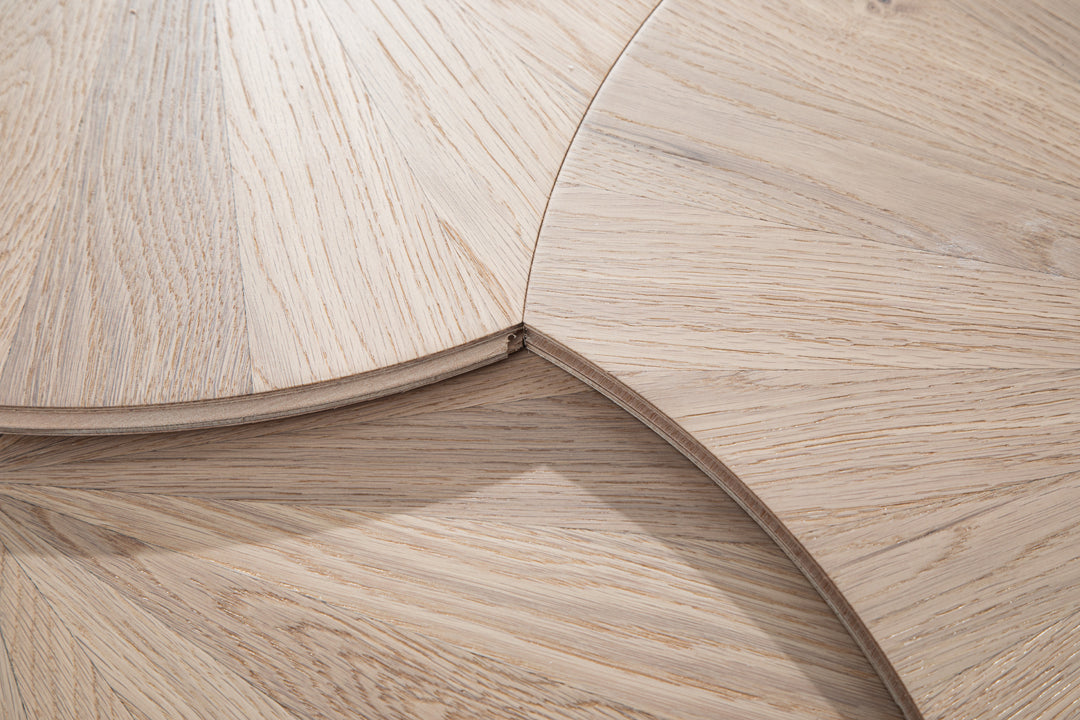 YXPX601 Oak Sunburst Radial Organic Parquet Flooring | Lotus Leaf Series