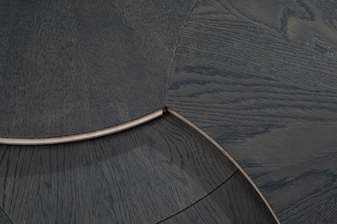 YXPX603 Deep Charcoal Oak Sunburst Radial Luxury Parquet Flooring | Lotus Leaf Series