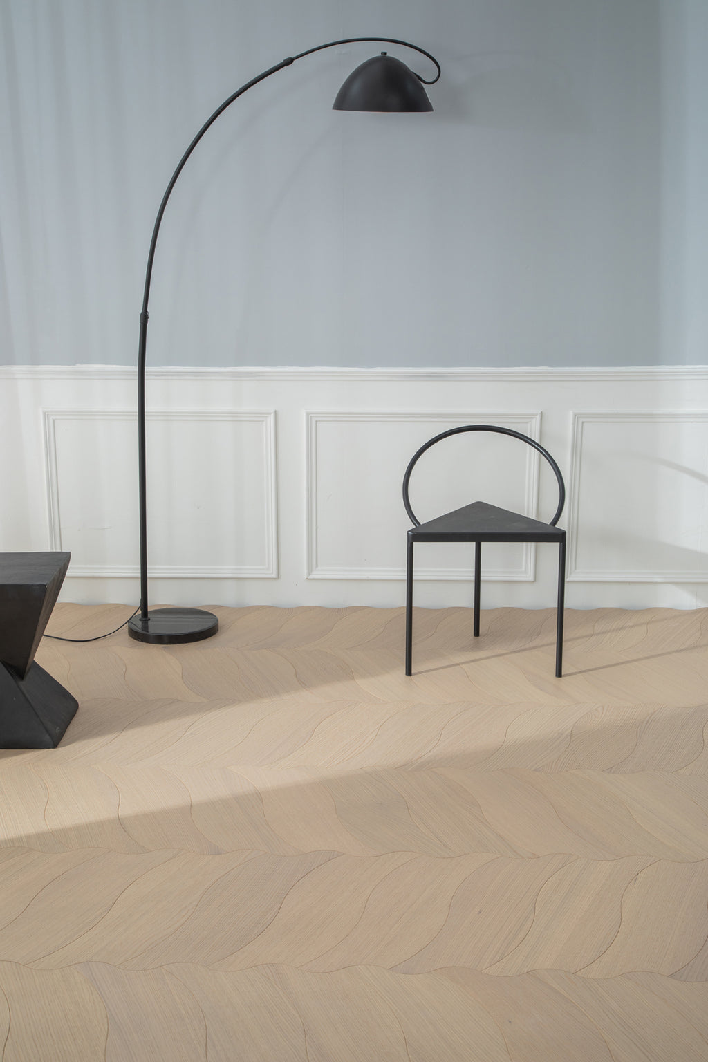 YXPX606  Creamy White Oak Soft Ripple Organic Parquet Flooring | Wave Series