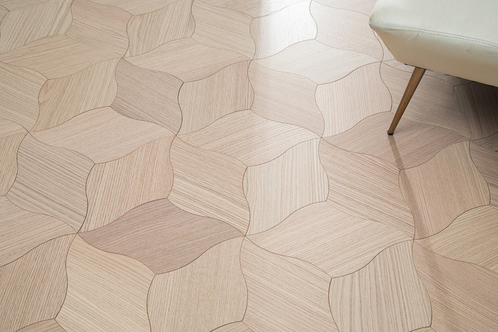 YXPX608 Natural Oak Lily Petal Flowing Organic Artistic Parquet Flooring | Lily Series