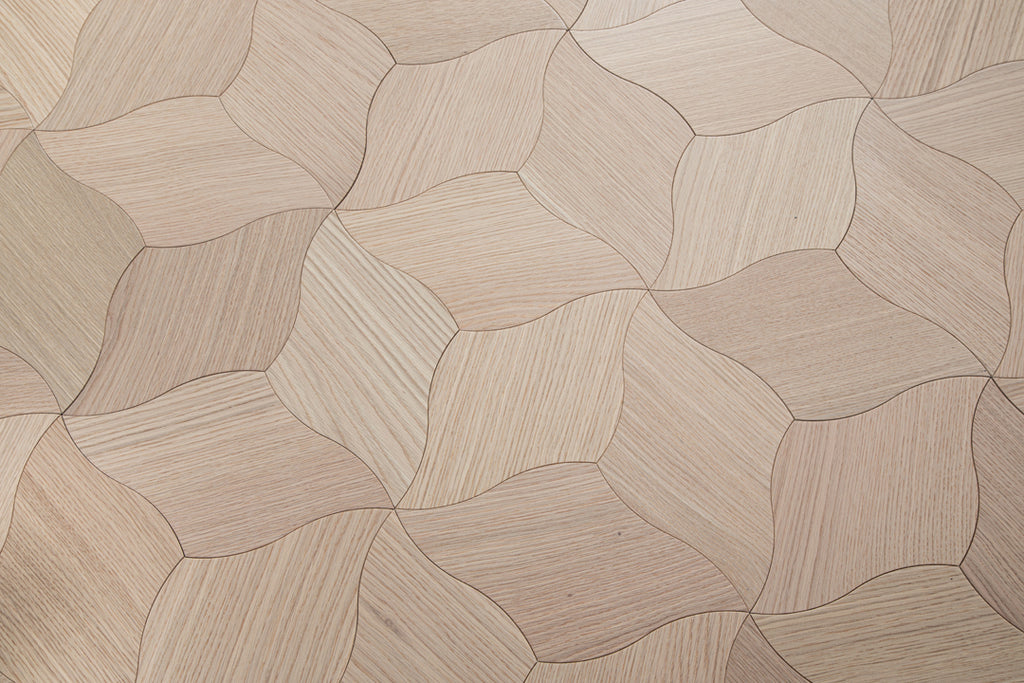YXPX608 Natural Oak Lily Petal Flowing Organic Artistic Parquet Flooring | Lily Series