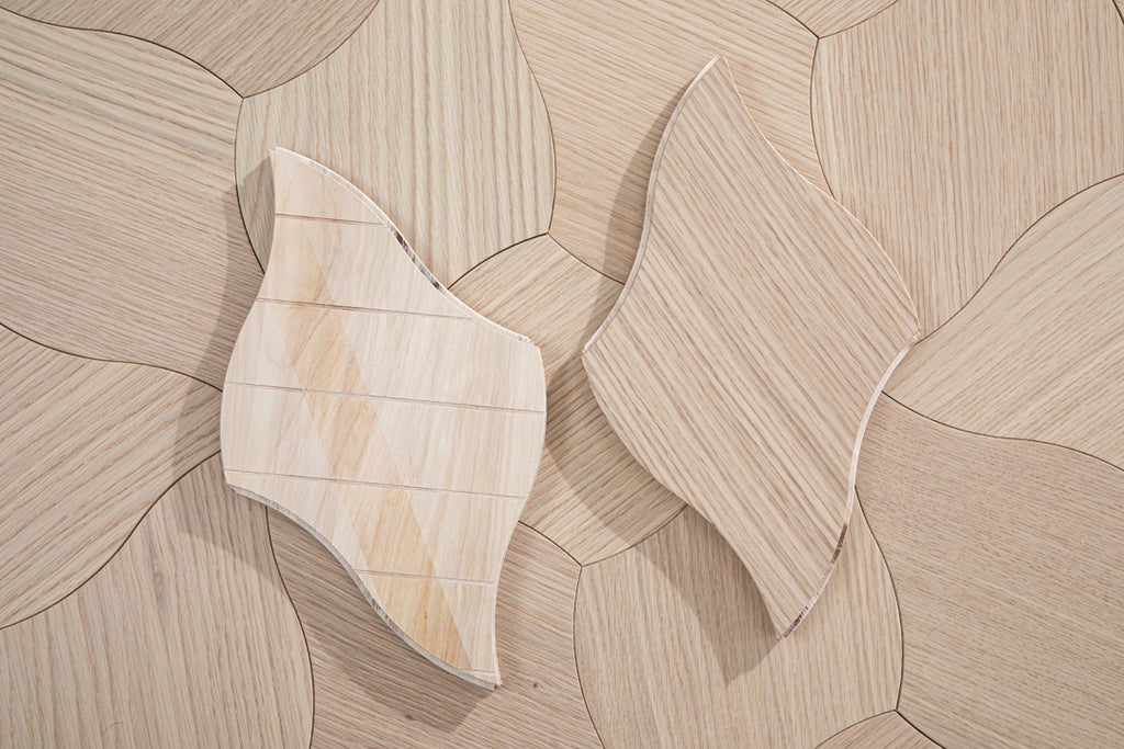 YXPX608 Natural Oak Lily Petal Flowing Organic Artistic Parquet Flooring | Lily Series