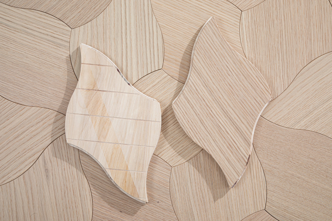 YXPX608 Natural Oak Lily Petal Flowing Organic Artistic Parquet Flooring | Lily Series