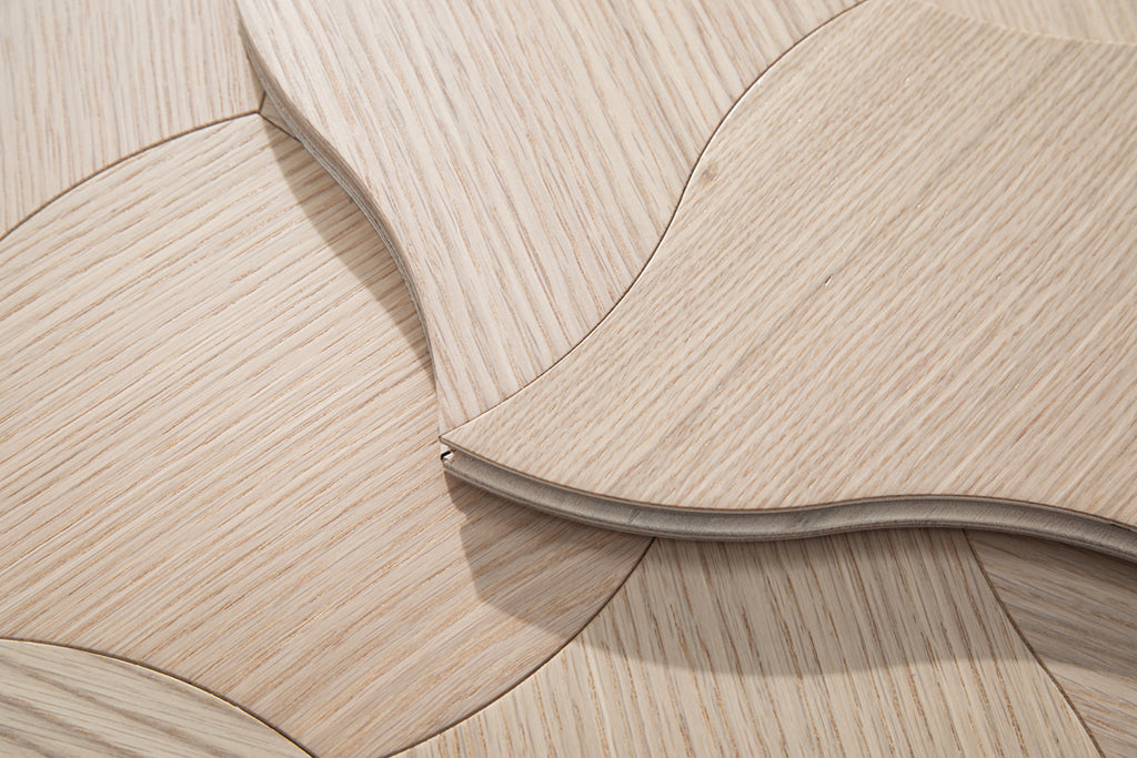 YXPX608 Natural Oak Lily Petal Flowing Organic Artistic Parquet Flooring | Lily Series