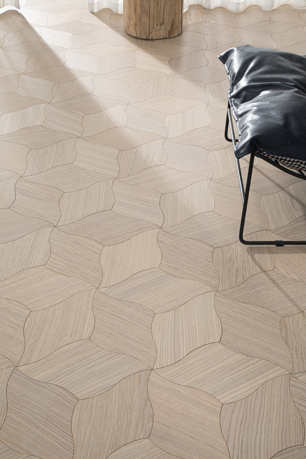 YXPX609 Creamy White Oak Lily Petal Soft Flowing Organic Parquet Flooring | Lily Series