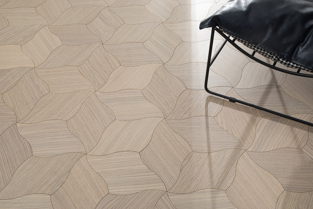 YXPX609 Creamy White Oak Lily Petal Soft Flowing Organic Parquet Flooring | Lily Series