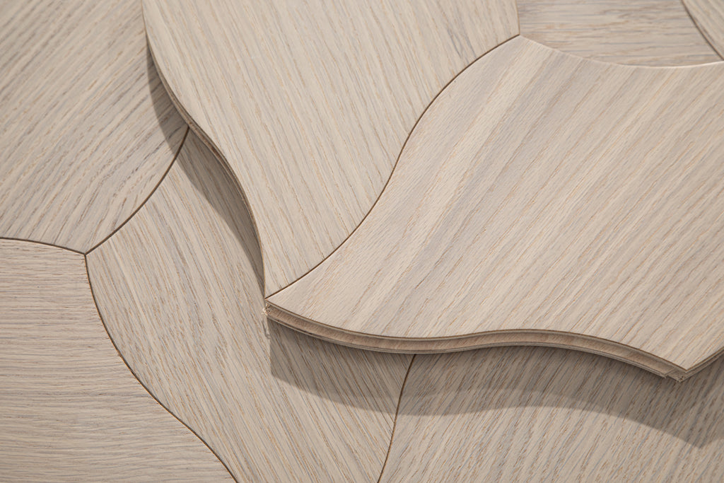 YXPX609 Creamy White Oak Lily Petal Soft Flowing Organic Parquet Flooring | Lily Series