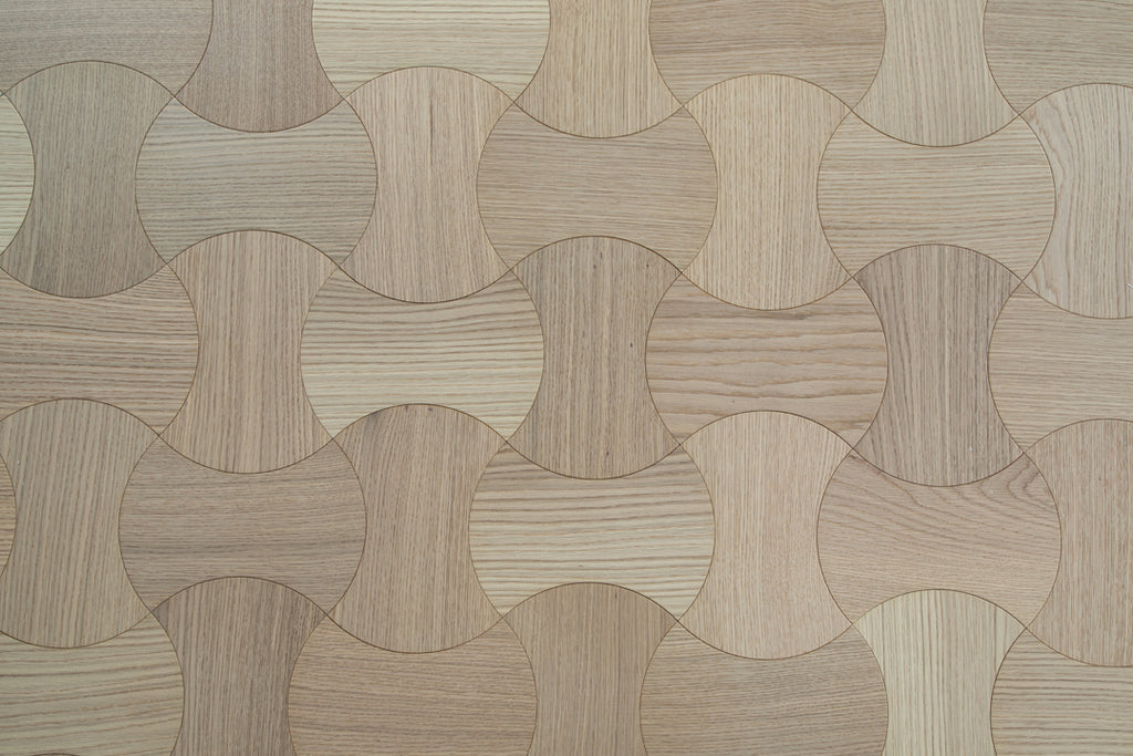 YXPX611 Natural Oak Hourglass Silhouette Artistic Flowing Parquet Flooring | Wasp Waist Series