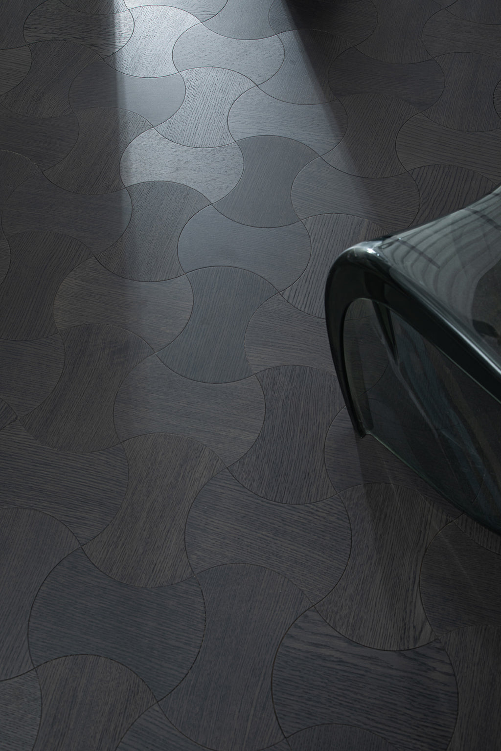 YXPX613 Charcoal Smoked Oak Hourglass Silhouette Luxury Artistic Parquet Flooring | Wasp Waist Series