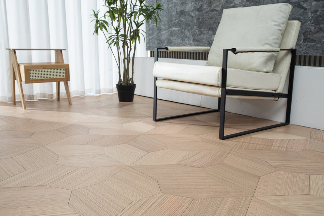 YXPX616 Oak Irregular Polygon Mosaic Artistic Parquet Flooring | Fragmented Jade Series