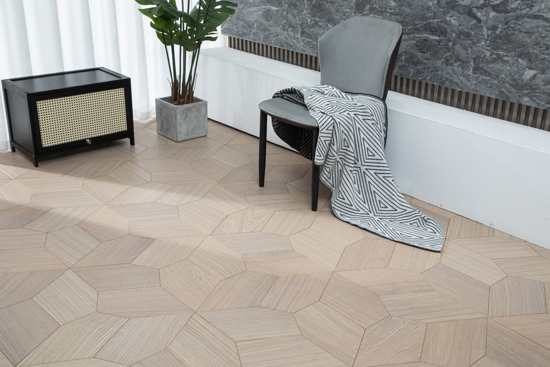 YXPX617 Oak Irregular Polygon Mosaic Artistic Parquet Flooring | Fragmented Jade Series