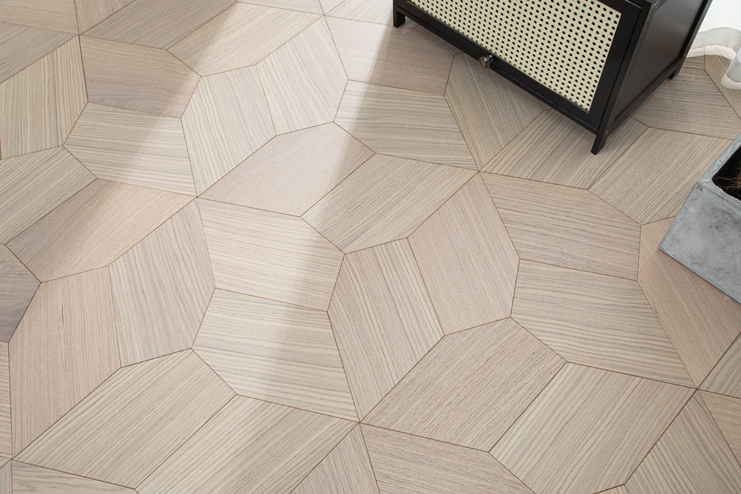 YXPX617 Oak Irregular Polygon Mosaic Artistic Parquet Flooring | Fragmented Jade Series