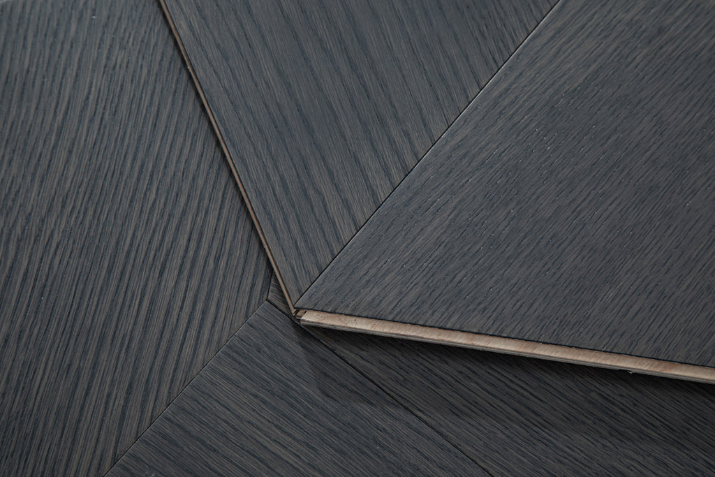 YXPX618 Charcoal Oak Irregular Polygon Mosaic Premium Parquet Flooring | Fragmented Jade Series