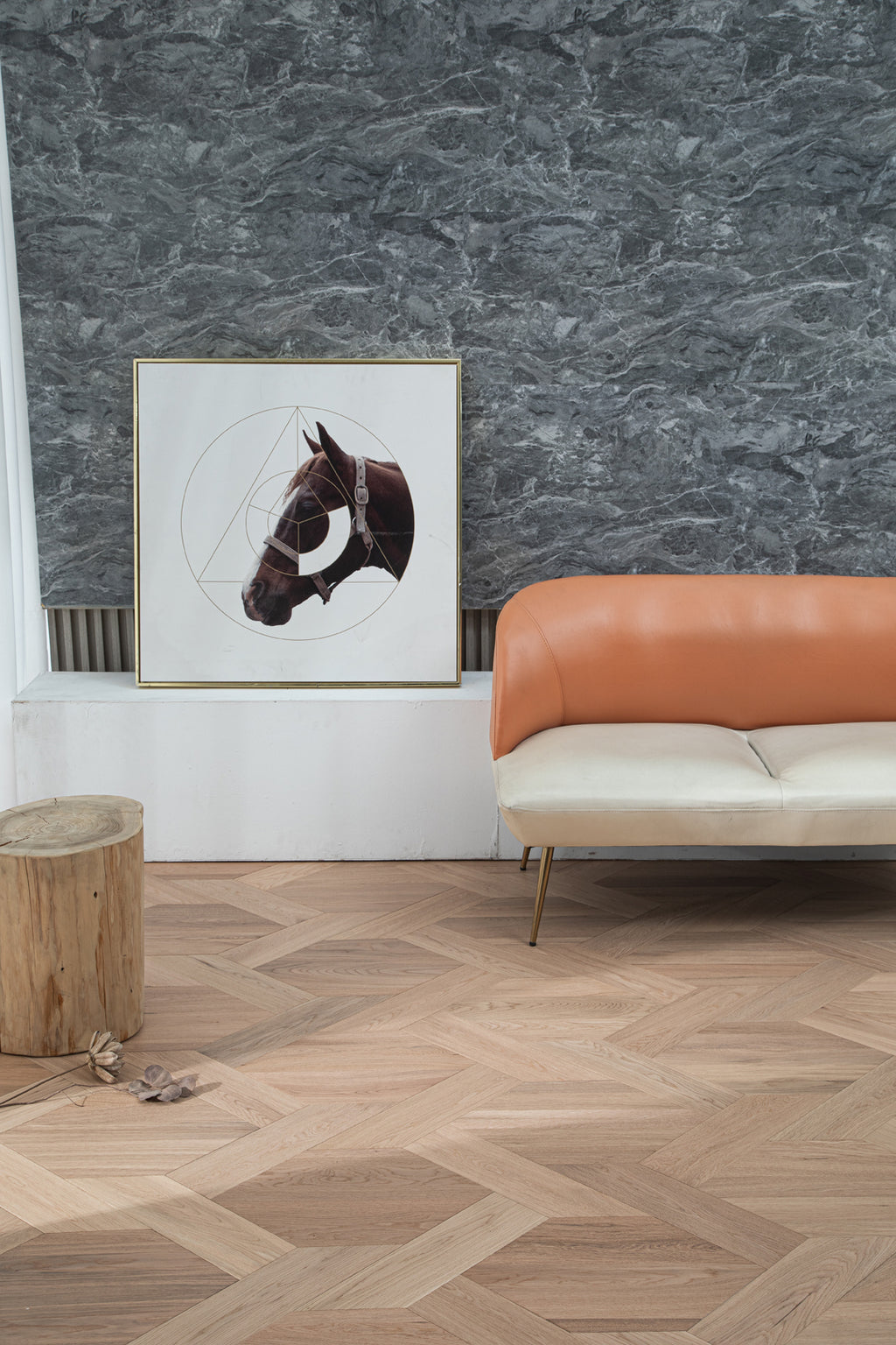 YXPX620   Natural Oak Woven Knot Pattern Oriental Modern Artistic Parquet Flooring | Chinese Knot Series